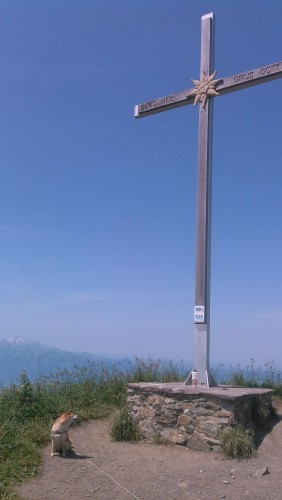 Gipfelkreuz und Hünd